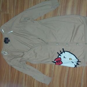Hello kitty forever 21 tan medium cardigan